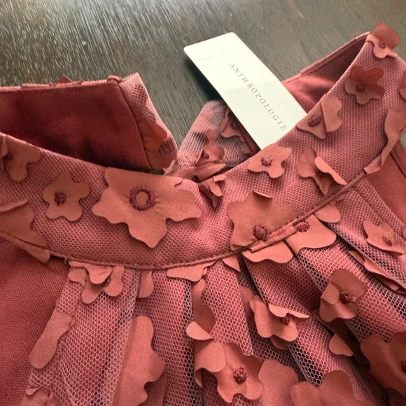 NWT Anthropologie eva Franco Appliqué Halter Top - Wine Red - Size Medium - Picture 3 of 7